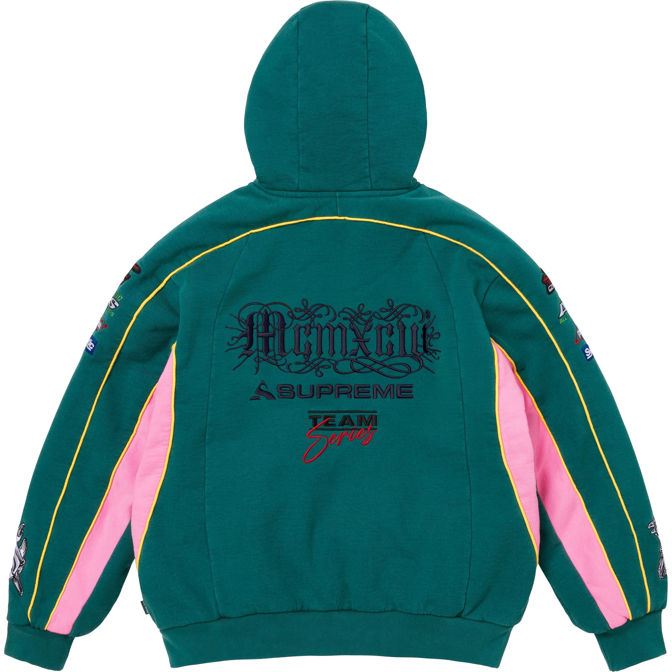 Racing Lined Zip Up Hooded Sweatshirt view 12
